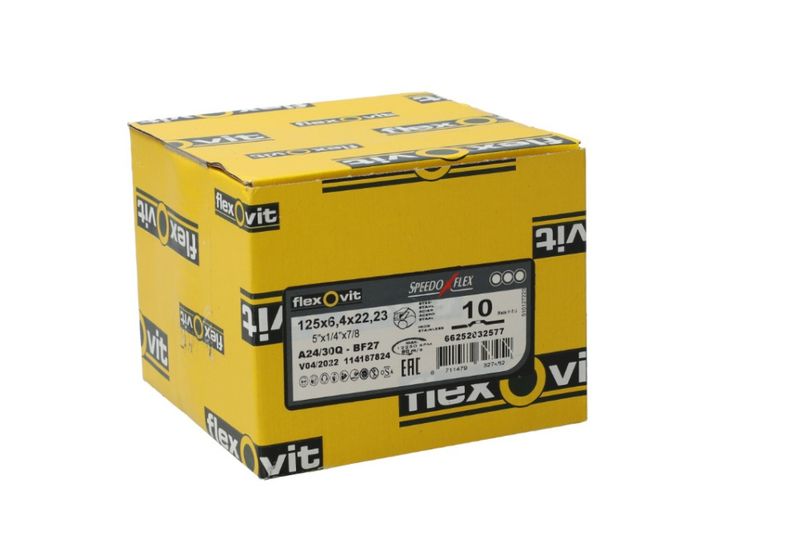 Flexovit Inox navrondell 125 x 6,4 x 22,23 mm – 10 stk